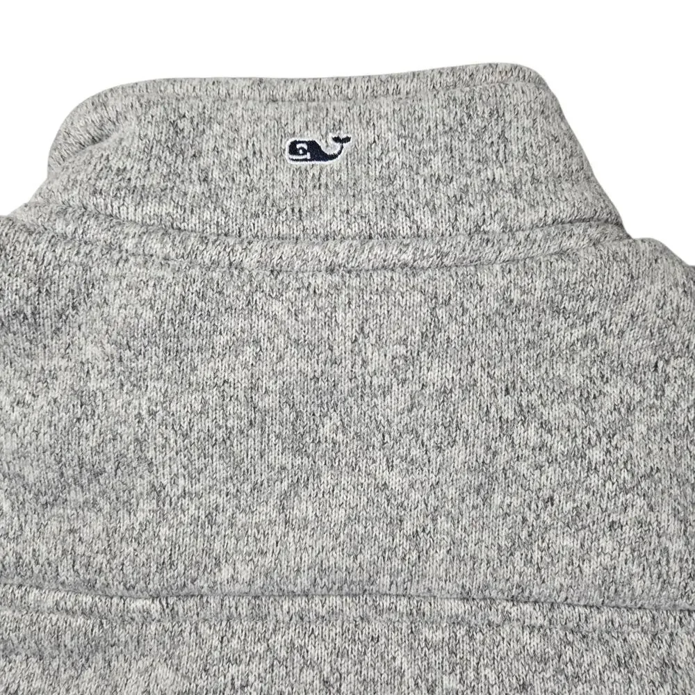 Vineyard Vines Gray Heathered Quarter Zip Pullover Sweater Fleece Girls Large